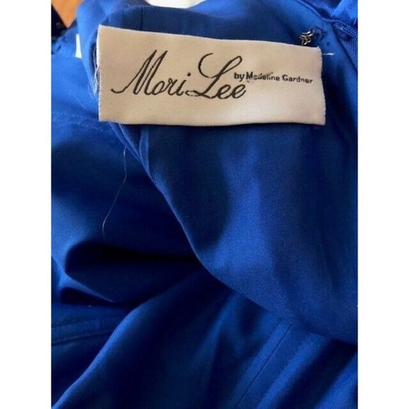 GORGEOUS PREOWNED VINTAGE BLUE MORI LEE MERMAID TULLE CRYSTAL BEADED GOWN SZ 8 - Picture 9 of 13